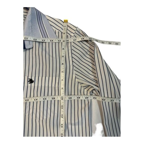 TM Exposure Men's Medium White & Blue Button Down Dress Shirt - Picture 9 of 14